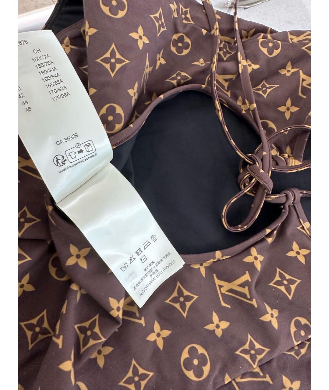 LOUIS VUITTON Коричневый купальник, фото 5
