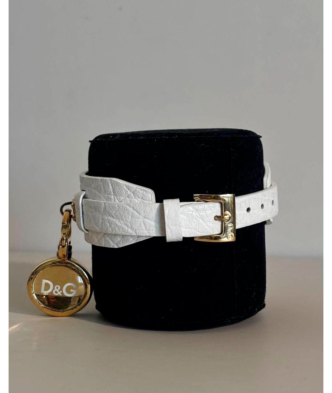 DOLCE&GABBANA Белые кожаные часы, фото 2