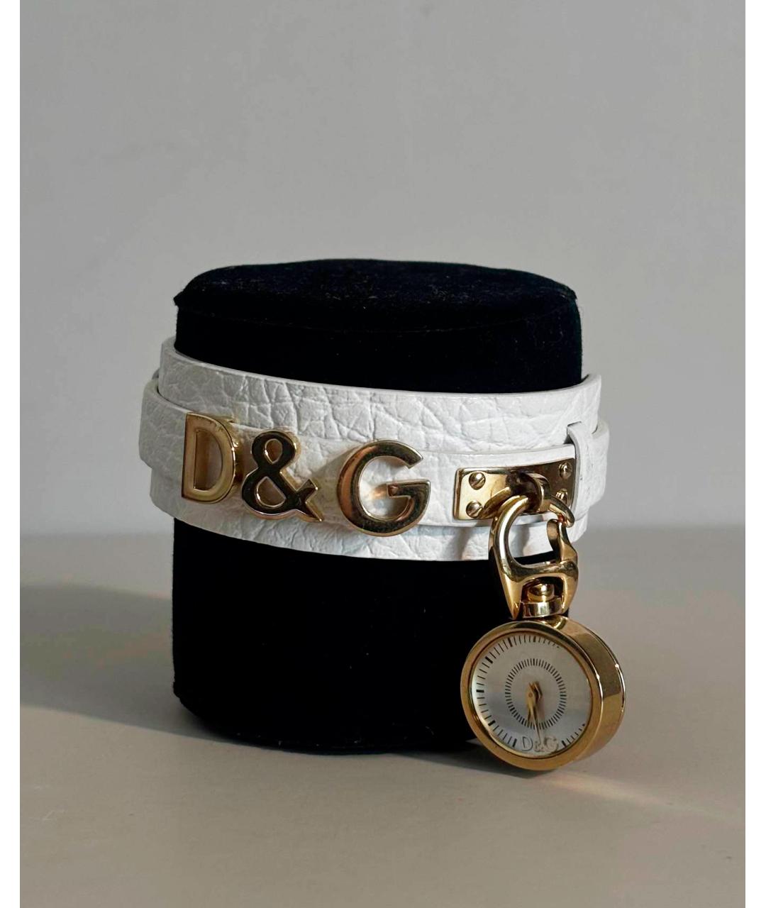 DOLCE&GABBANA Белые кожаные часы, фото 5