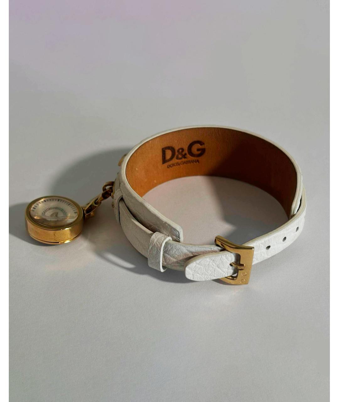 DOLCE&GABBANA Белые кожаные часы, фото 3