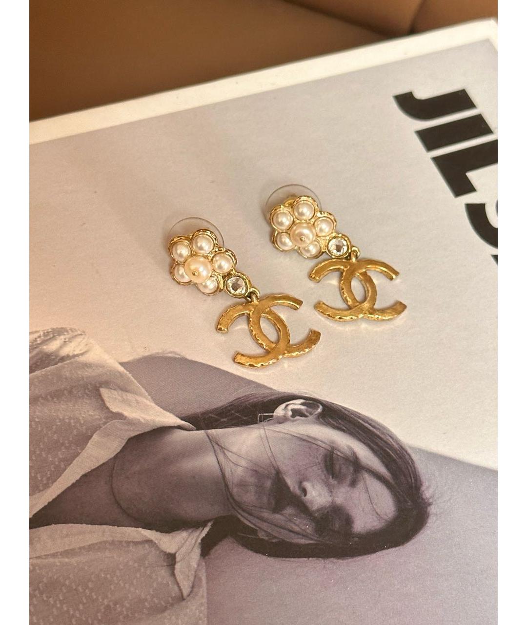 CHANEL Золотые серьги, фото 3