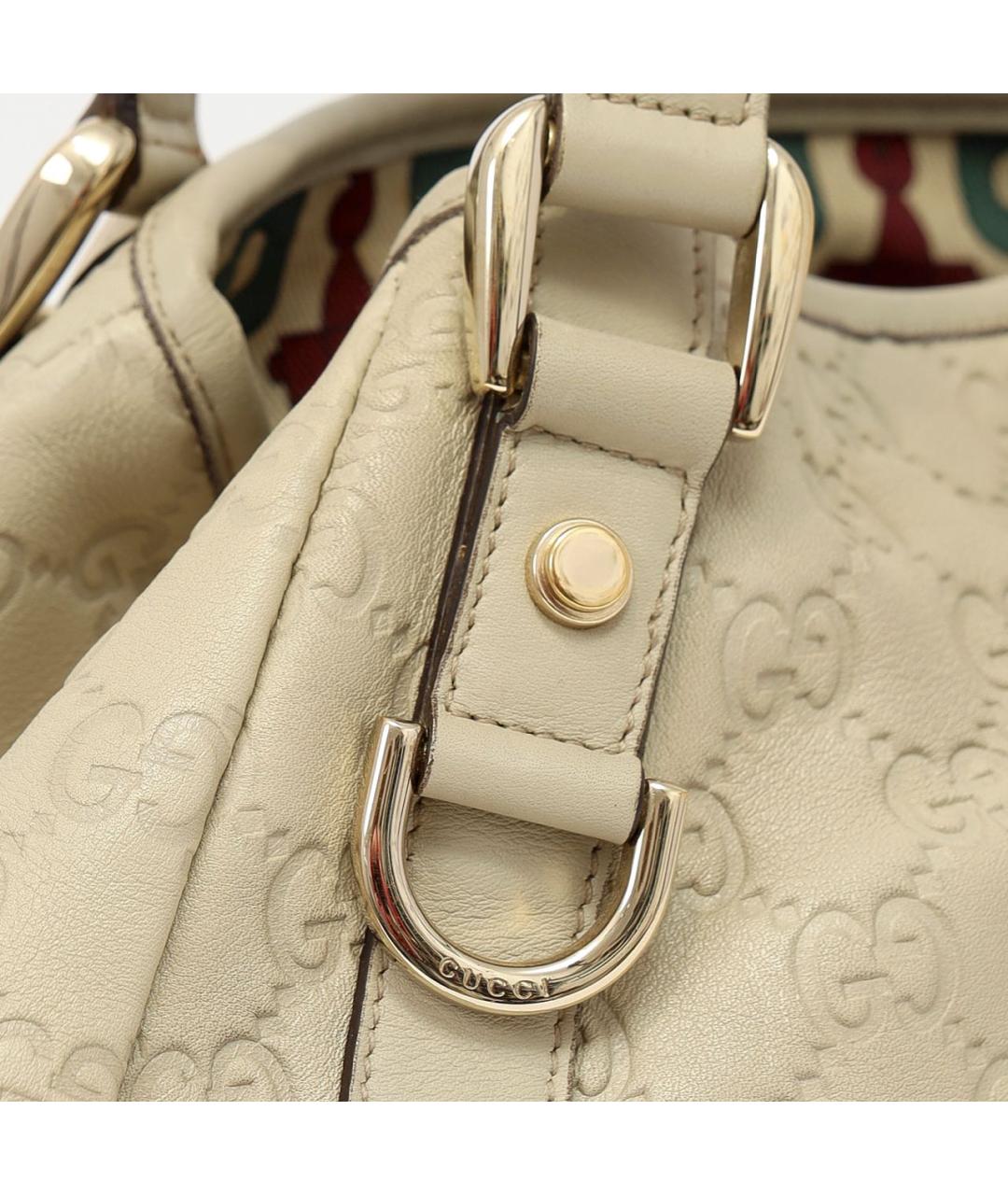 GUCCI Бежевая кожаная сумка через плечо, фото 5