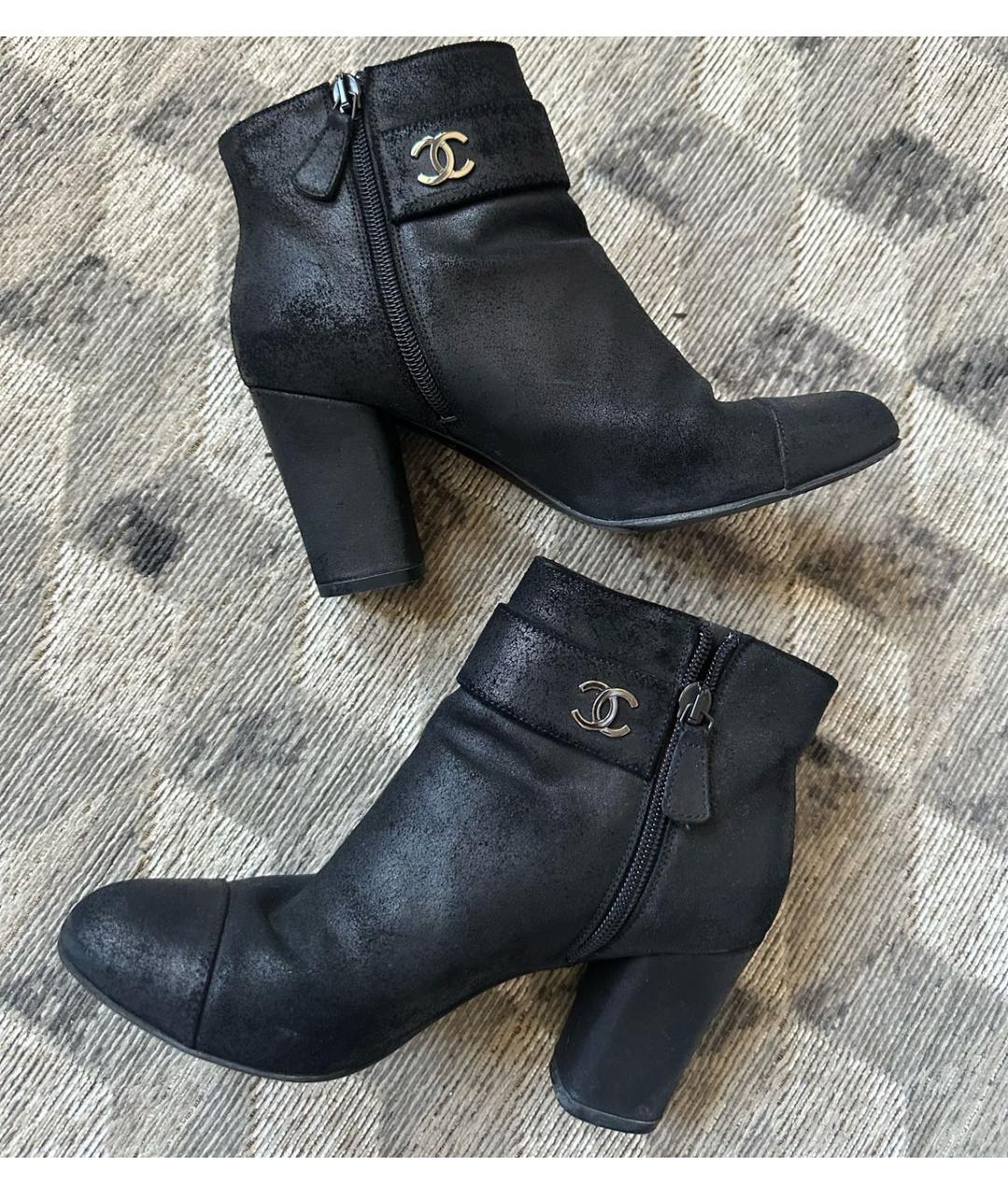 CHANEL Черные кожаные ботильоны, фото 9