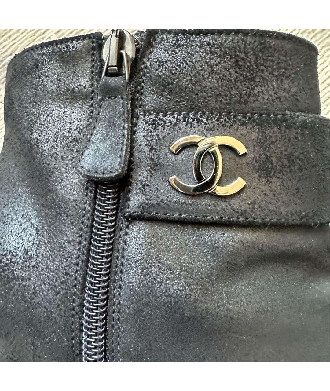CHANEL Черные кожаные ботильоны, фото 5