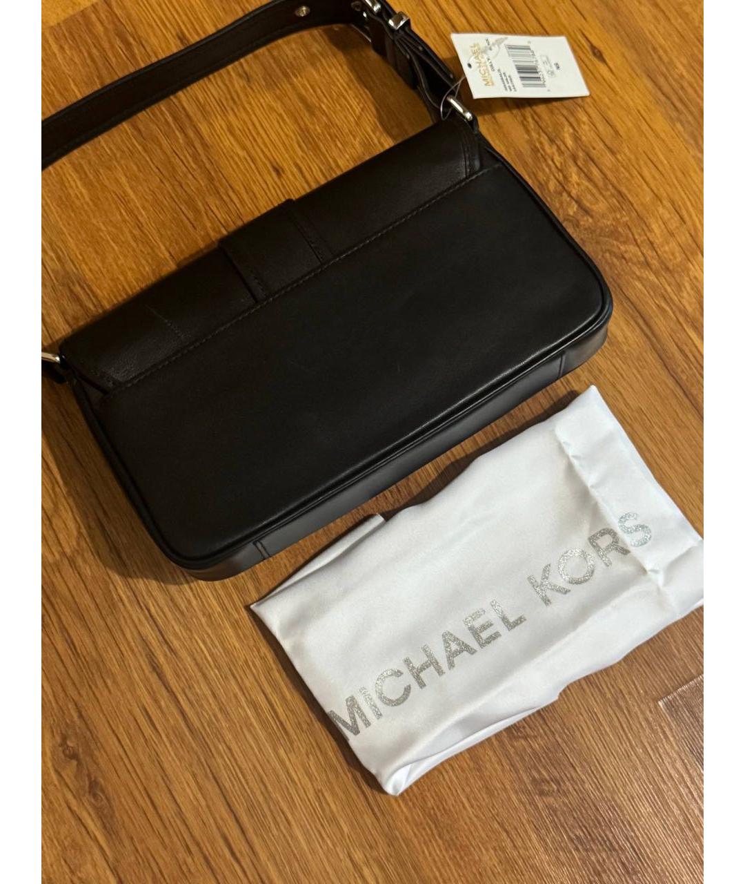 MICHAEL KORS Черная кожаная сумка с короткими ручками, фото 6