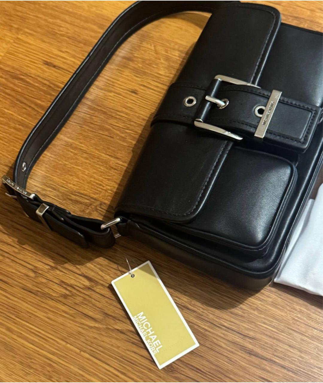 MICHAEL KORS Черная кожаная сумка с короткими ручками, фото 7