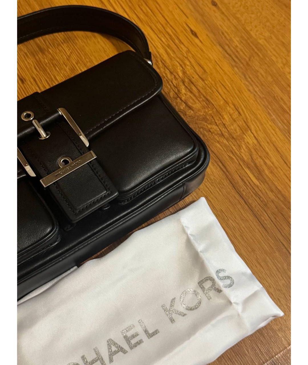 MICHAEL KORS Черная кожаная сумка с короткими ручками, фото 5