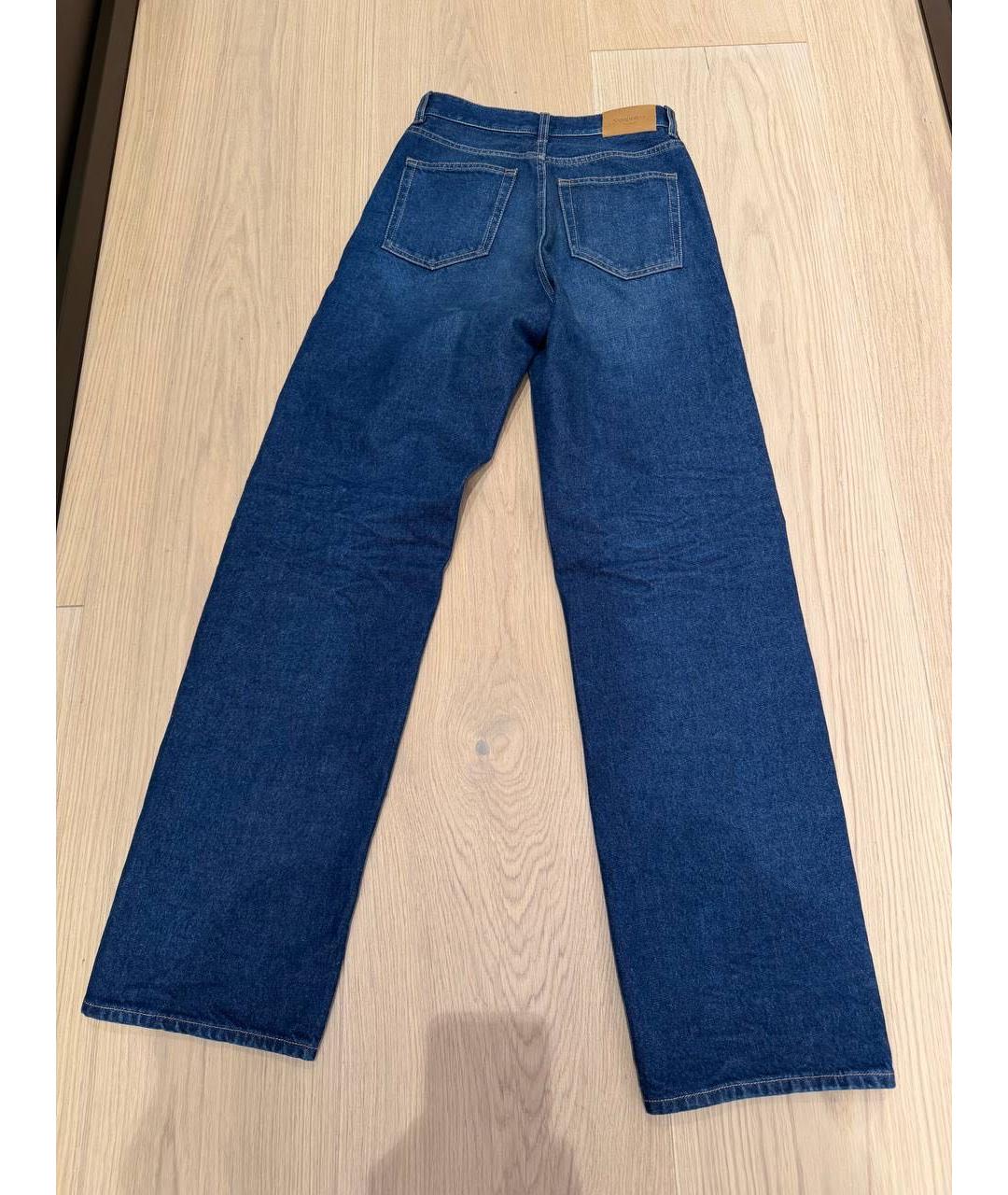 SAINT LAURENT Синие хлопковые прямые джинсы, фото 2