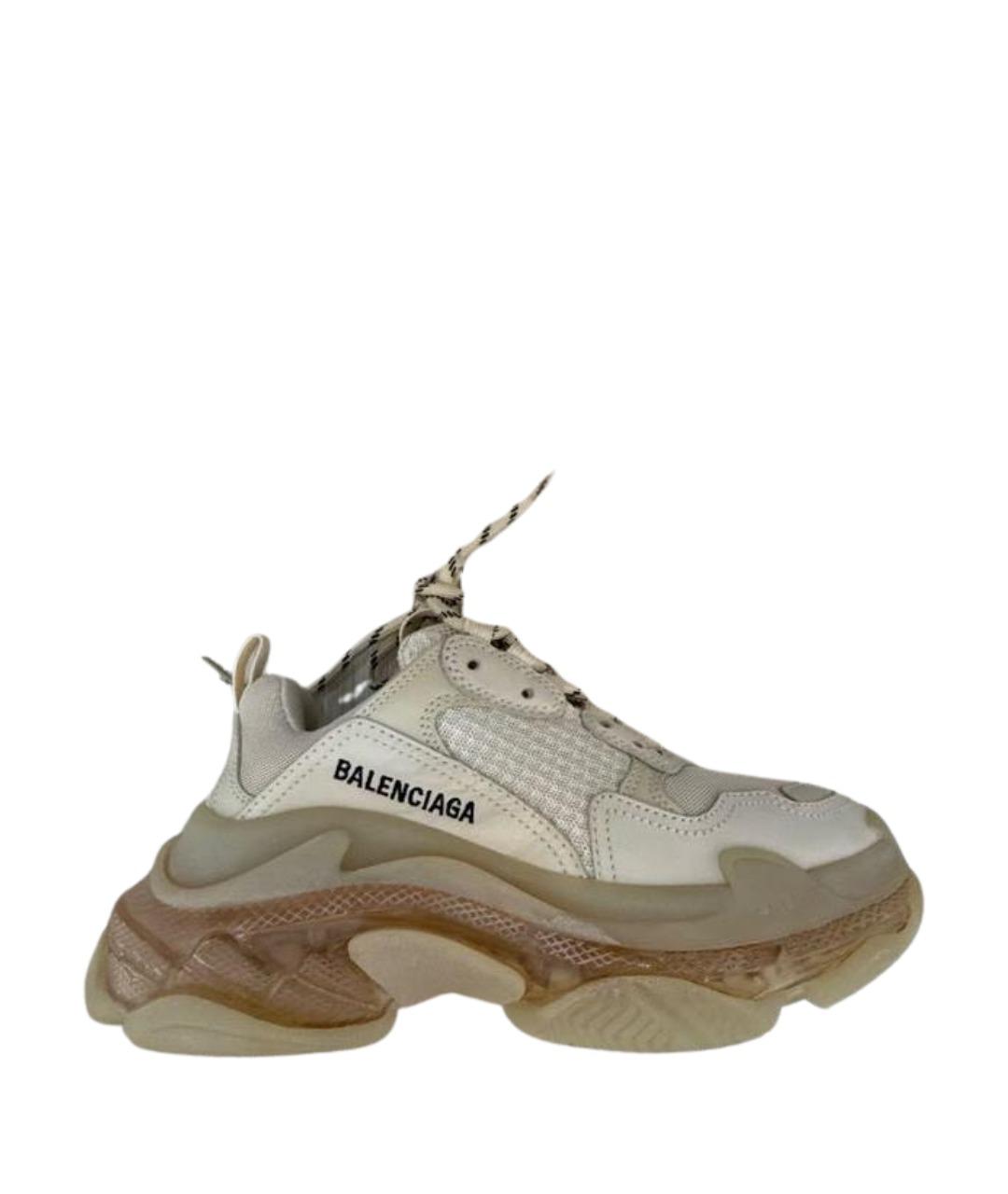 BALENCIAGA Бежевые текстильные кроссовки, фото 1