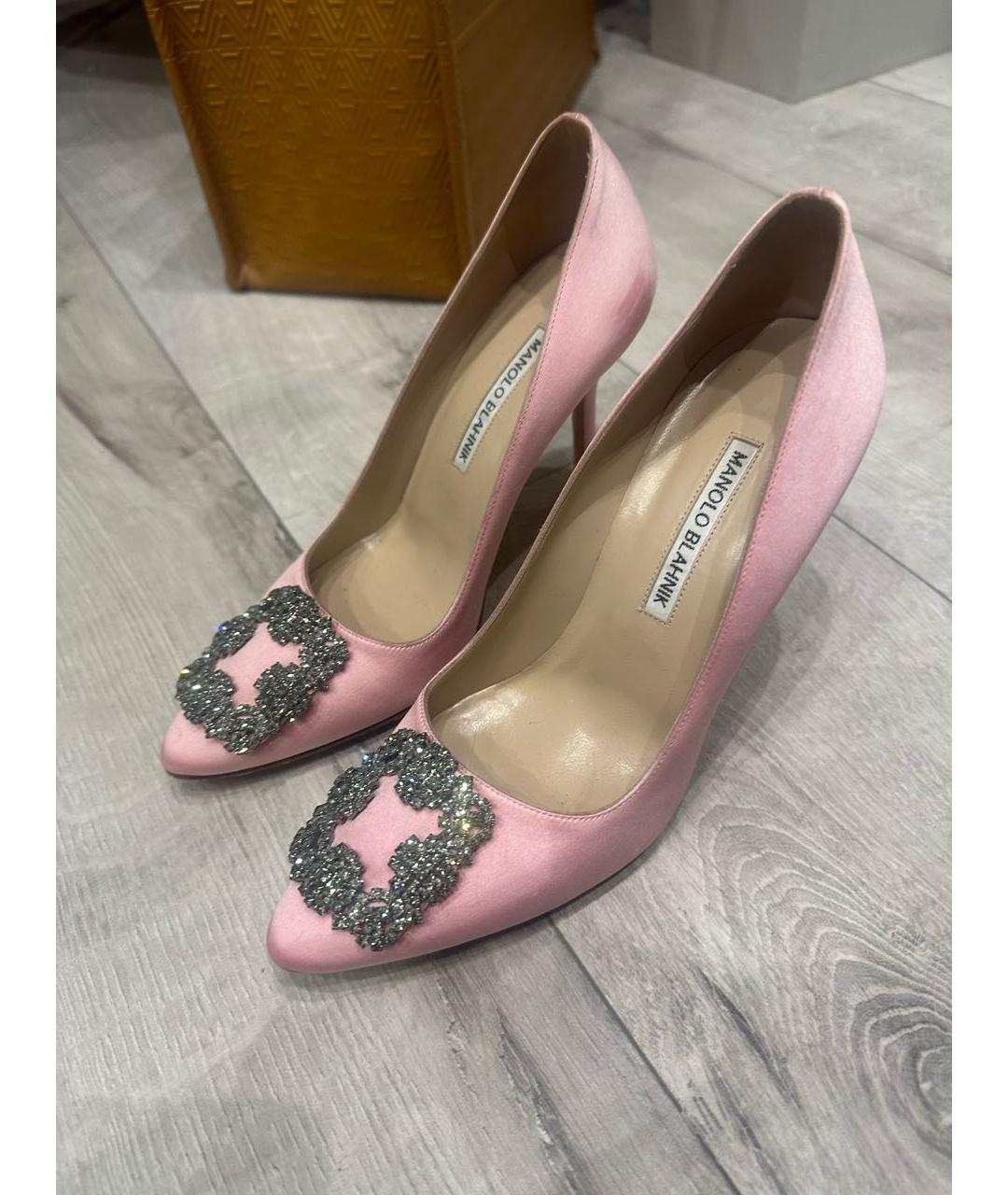 MANOLO BLAHNIK Розовые текстильные туфли, фото 5