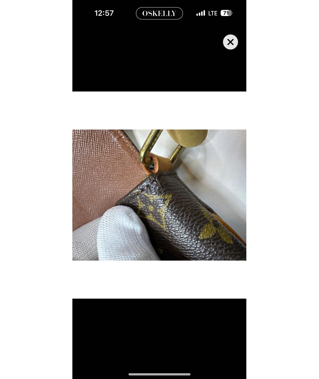 LOUIS VUITTON Коричневая сумка через плечо из канвы, фото 7