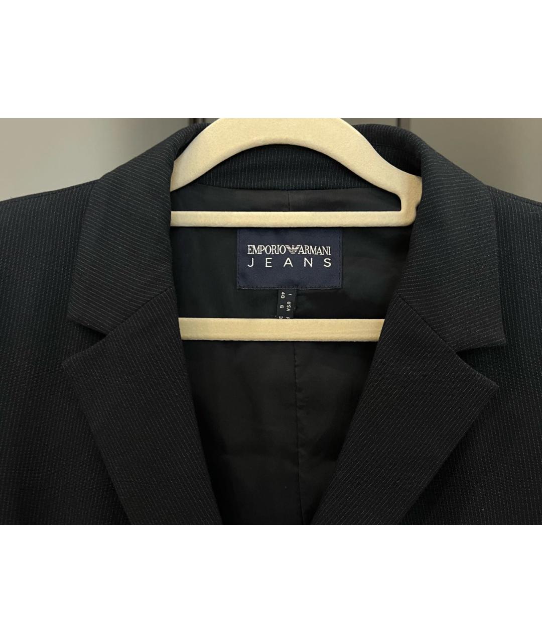 EMPORIO ARMANI Темно-синий полиэстеровый жакет/пиджак, фото 2