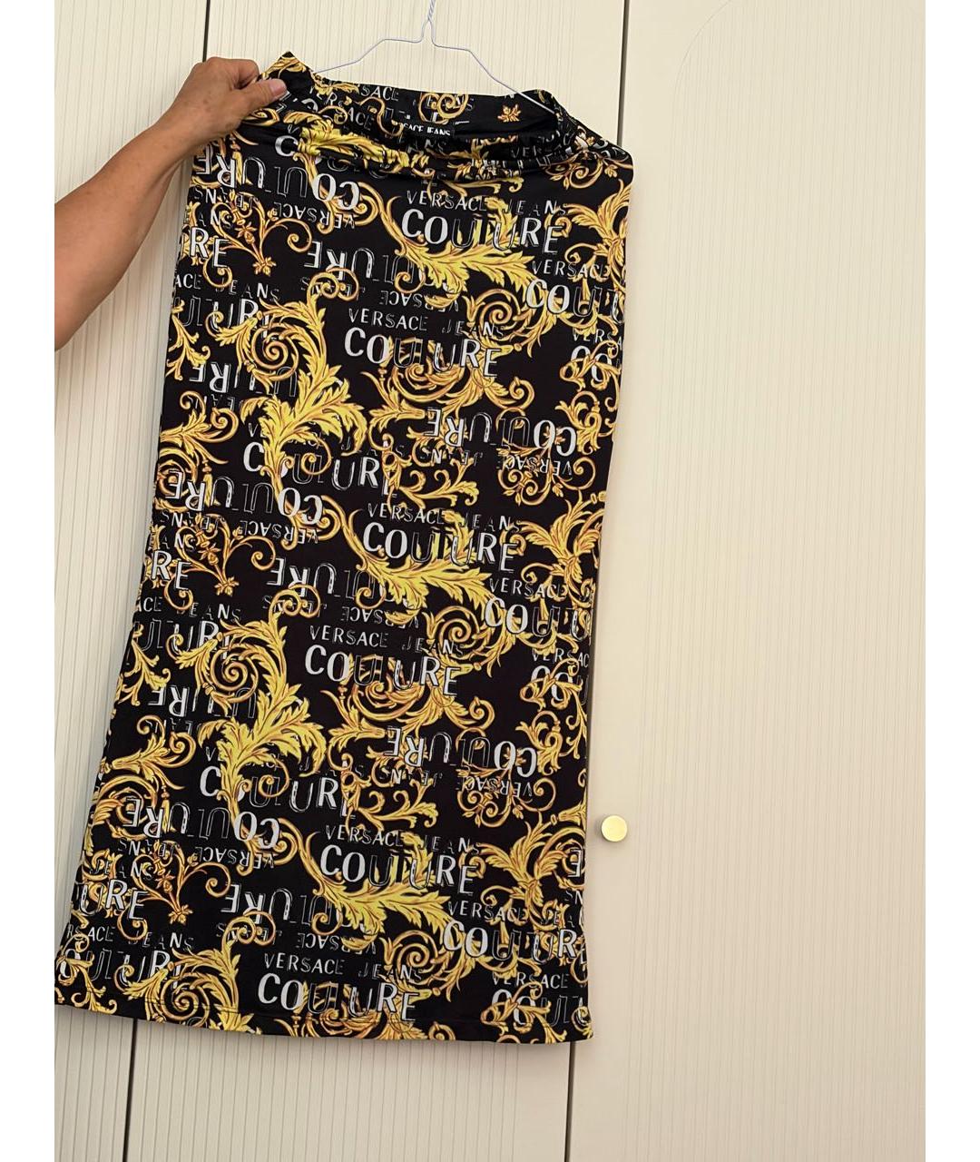 VERSACE JEANS COUTURE Черная юбка миди, фото 2
