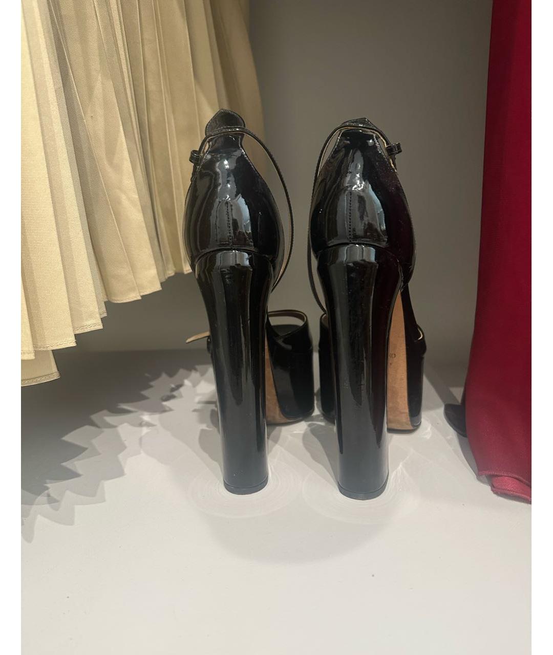 VALENTINO Черные босоножки из лакированной кожи, фото 5