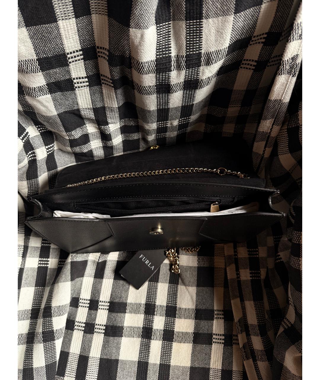FURLA Черная кожаная сумка через плечо, фото 4