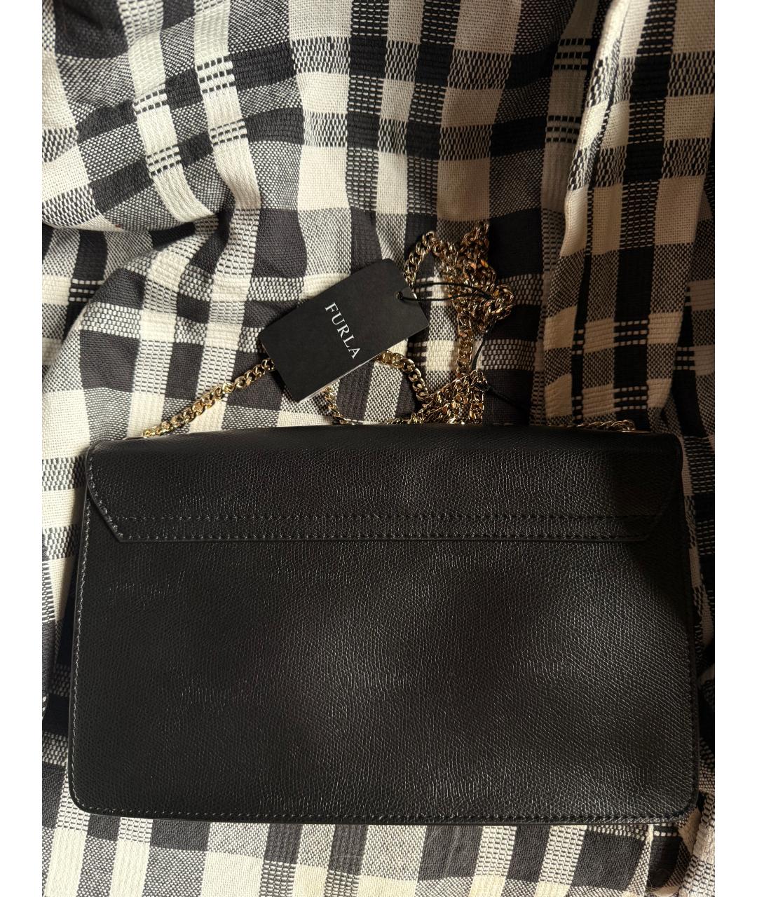 FURLA Черная кожаная сумка через плечо, фото 3