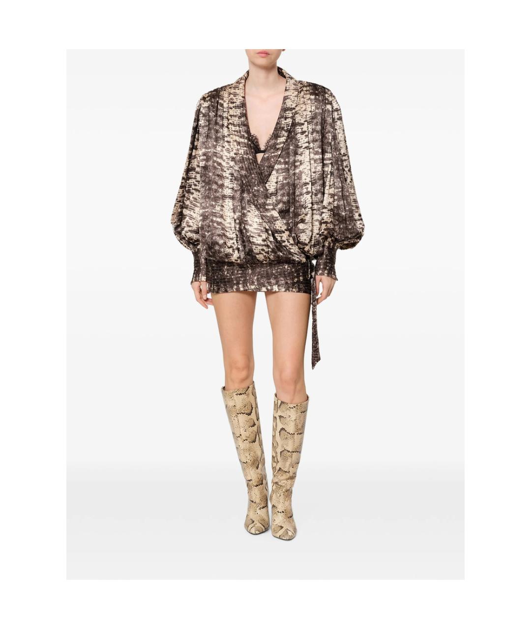 ISABEL MARANT Коричневое полиэстеровое коктейльное платье, фото 5