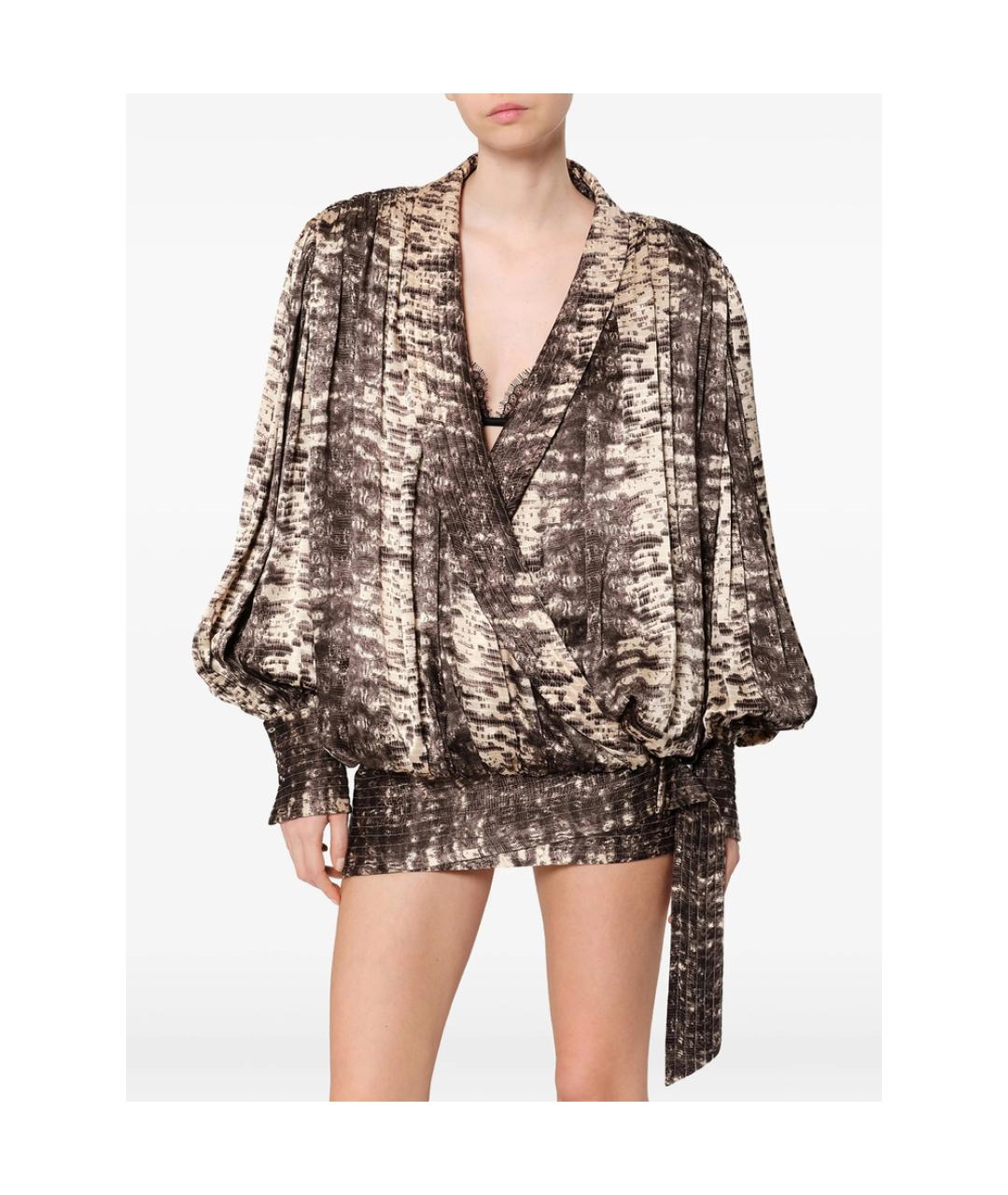 ISABEL MARANT Коричневое полиэстеровое коктейльное платье, фото 3