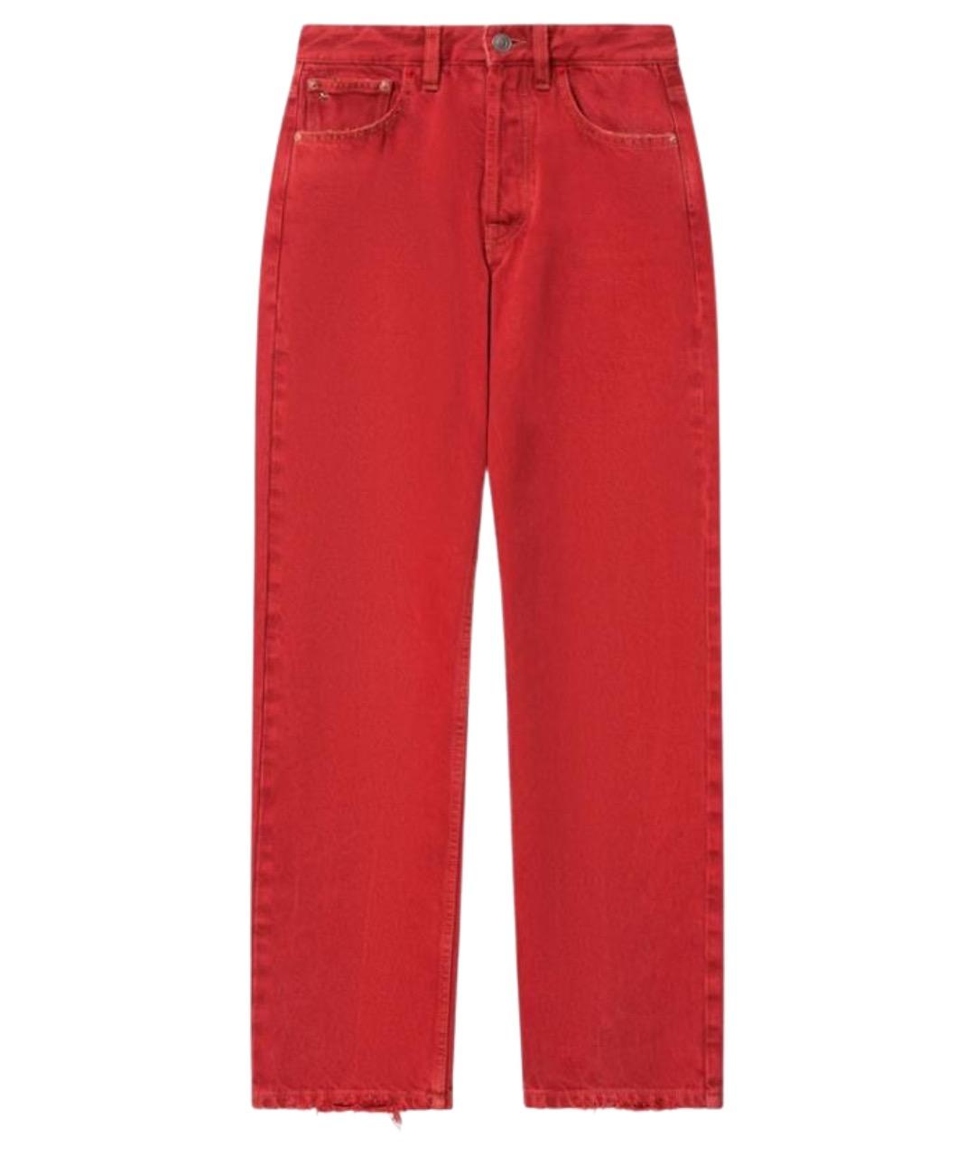 ISABEL MARANT Красные хлопковые прямые брюки, фото 1