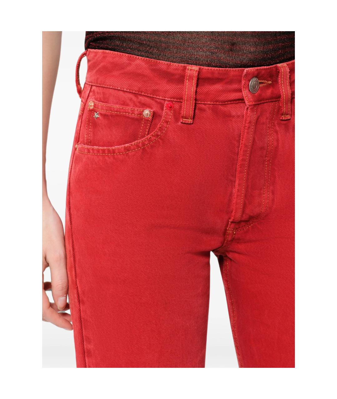 ISABEL MARANT Красные хлопковые прямые брюки, фото 5