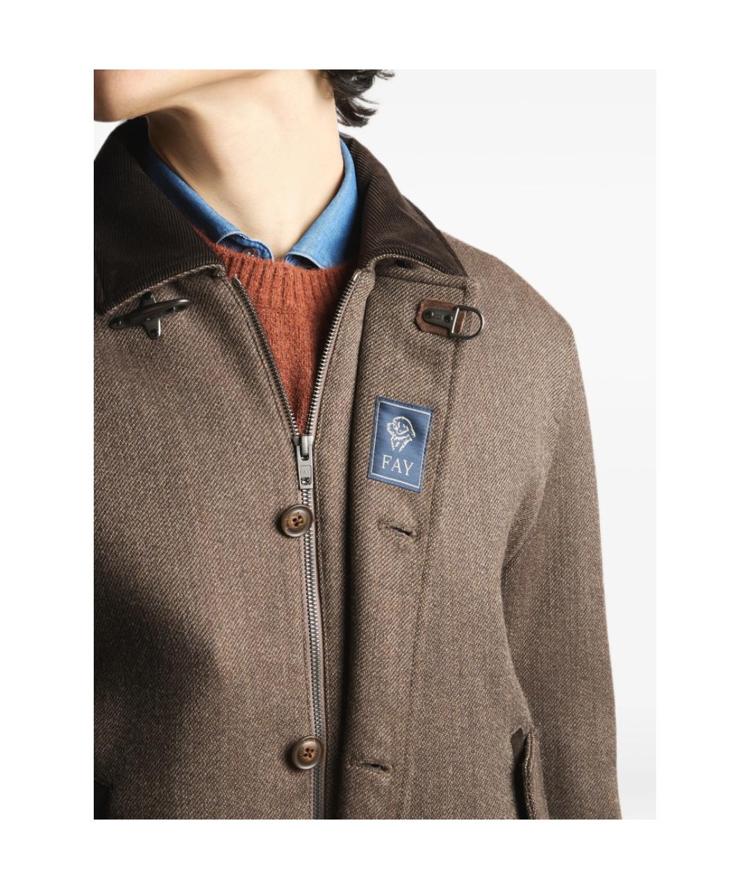 FAY Коричневая шерстяная куртка, фото 6