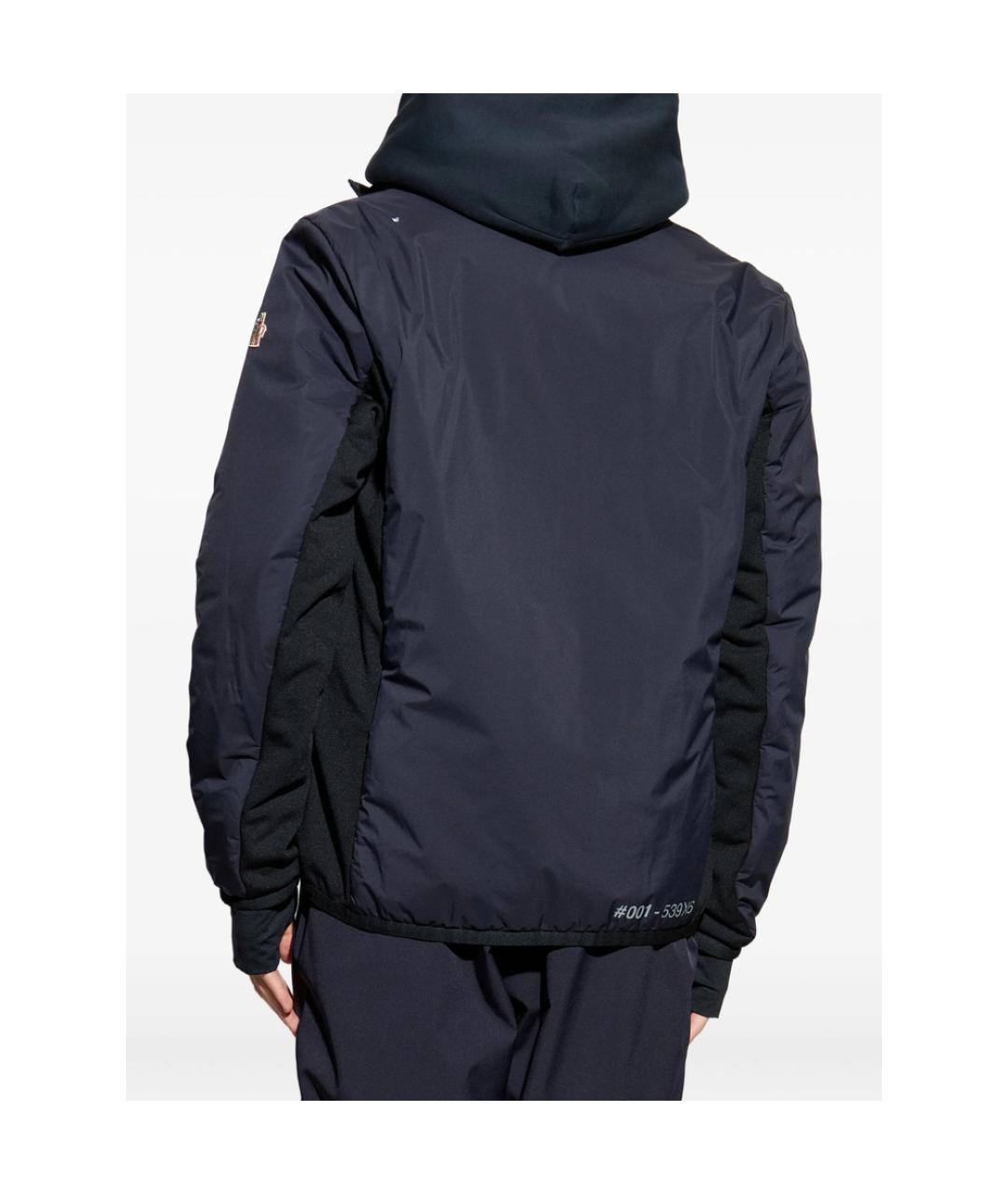 MONCLER GRENOBLE Темно-синий полиэстеровый пуховик, фото 2