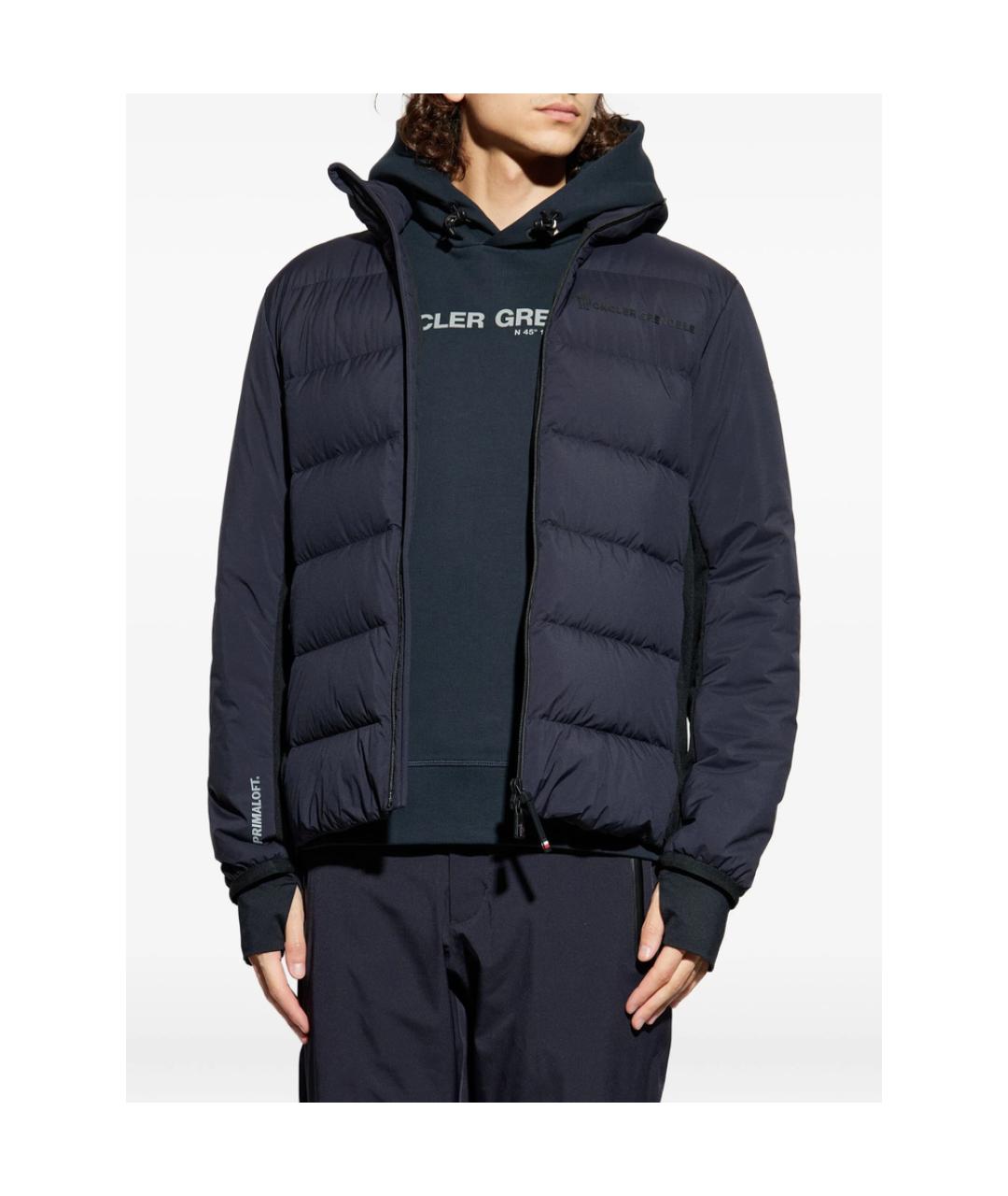 MONCLER GRENOBLE Темно-синий полиэстеровый пуховик, фото 3