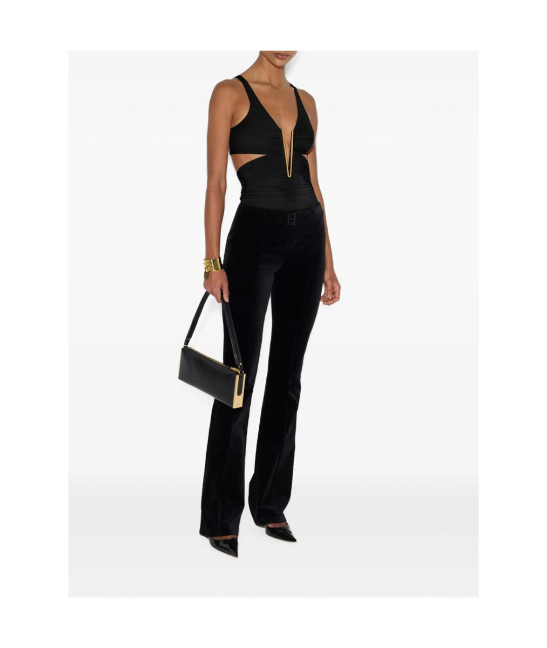ELISABETTA FRANCHI Черное вискозное боди, фото 2
