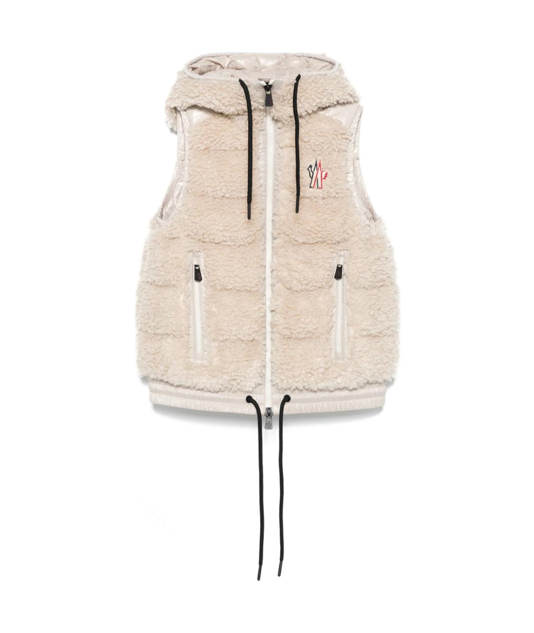 MONCLER GRENOBLE Бежевый полиэстеровый жилет, фото 6