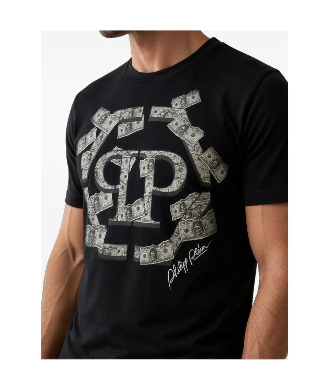 PHILIPP PLEIN Черная хлопковая футболка, фото 2