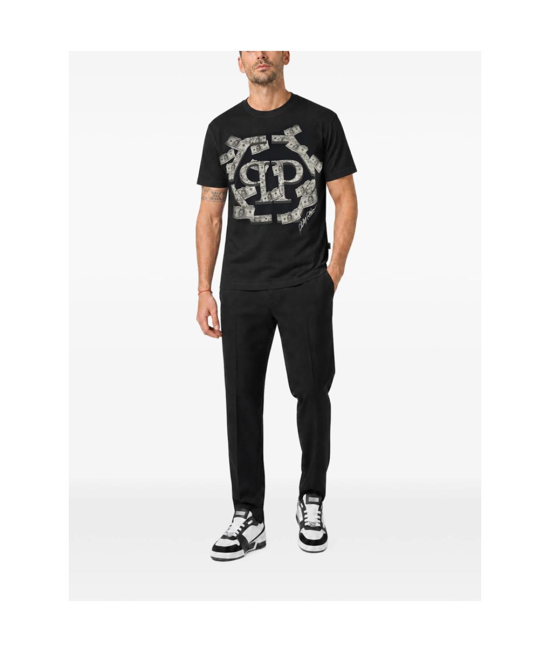 PHILIPP PLEIN Черная хлопковая футболка, фото 3
