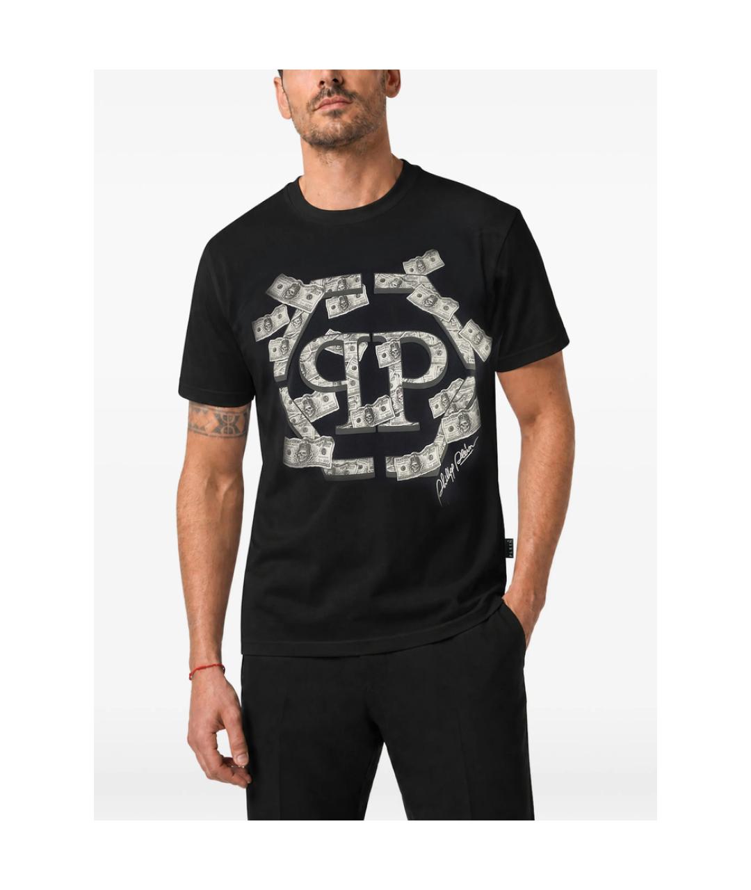 PHILIPP PLEIN Черная хлопковая футболка, фото 4