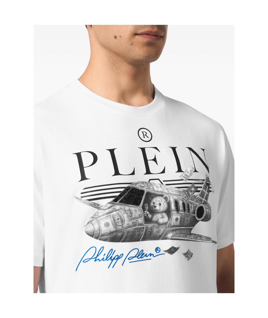 PHILIPP PLEIN Белая хлопковая футболка, фото 4