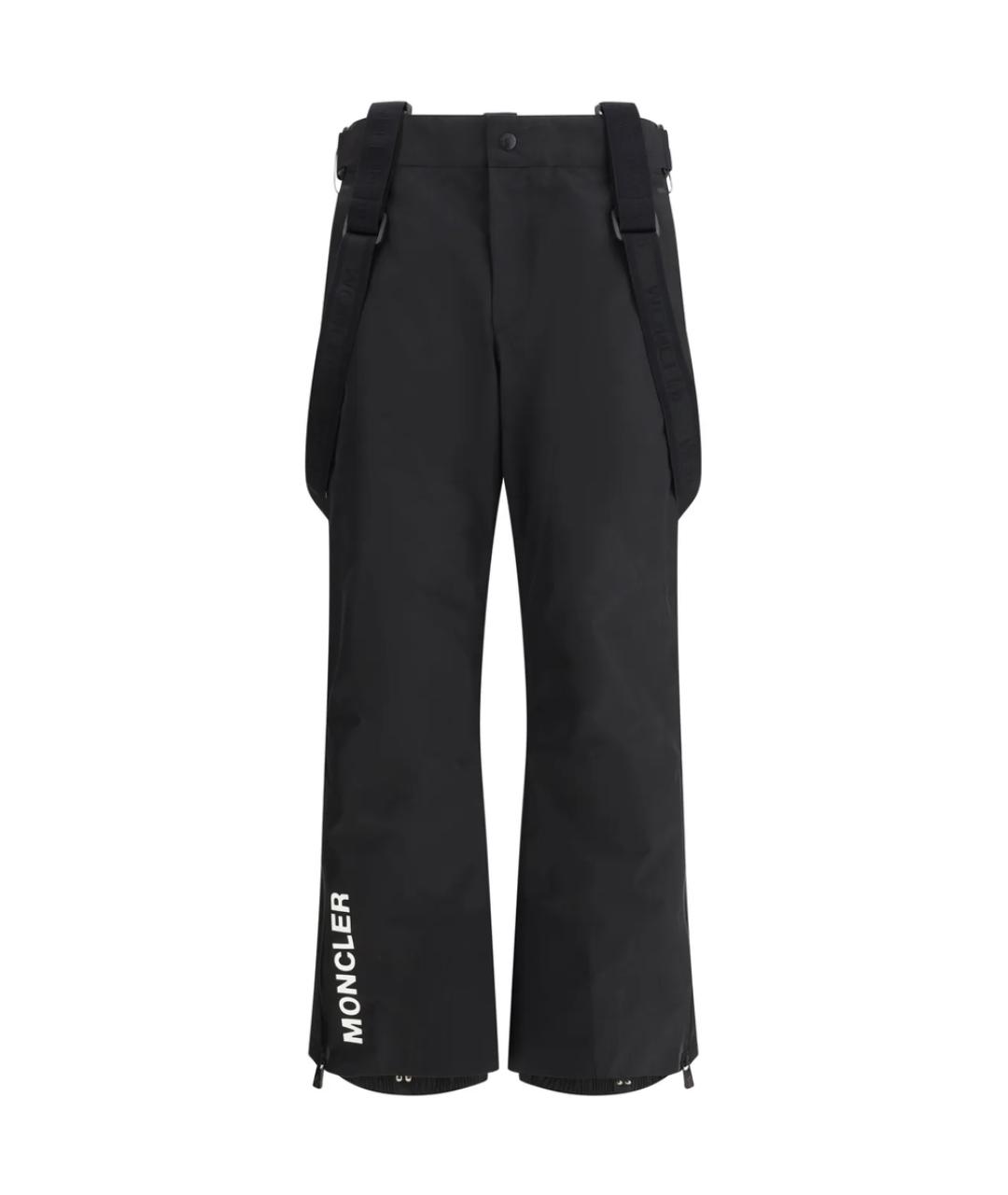 MONCLER GRENOBLE Черные синтетические повседневные брюки, фото 1