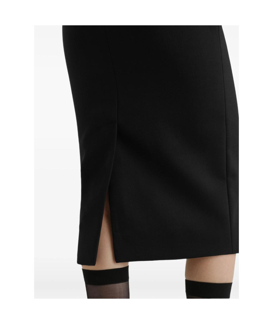 DOLCE&GABBANA Черное шерстяное коктейльное платье, фото 3