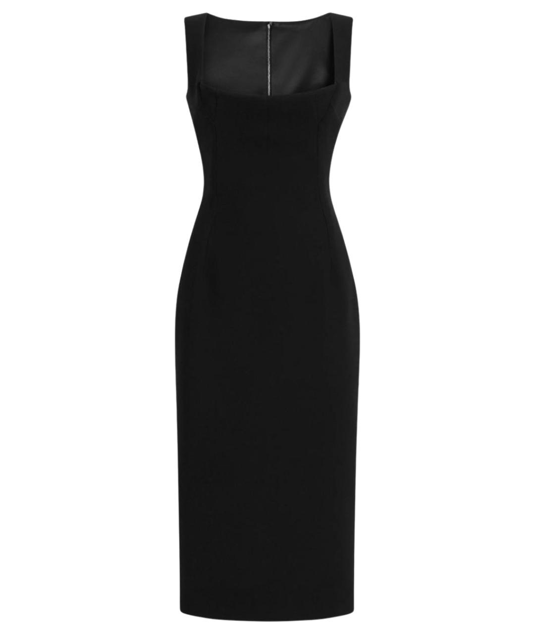 DOLCE&GABBANA Черное шерстяное коктейльное платье, фото 1