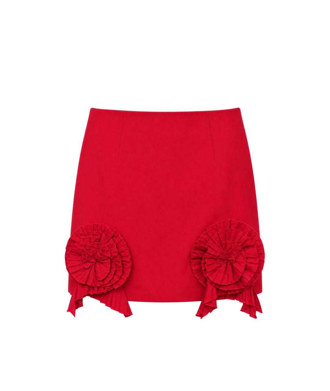 BLUMARINE Красная полиэстеровая юбка мини, фото 1