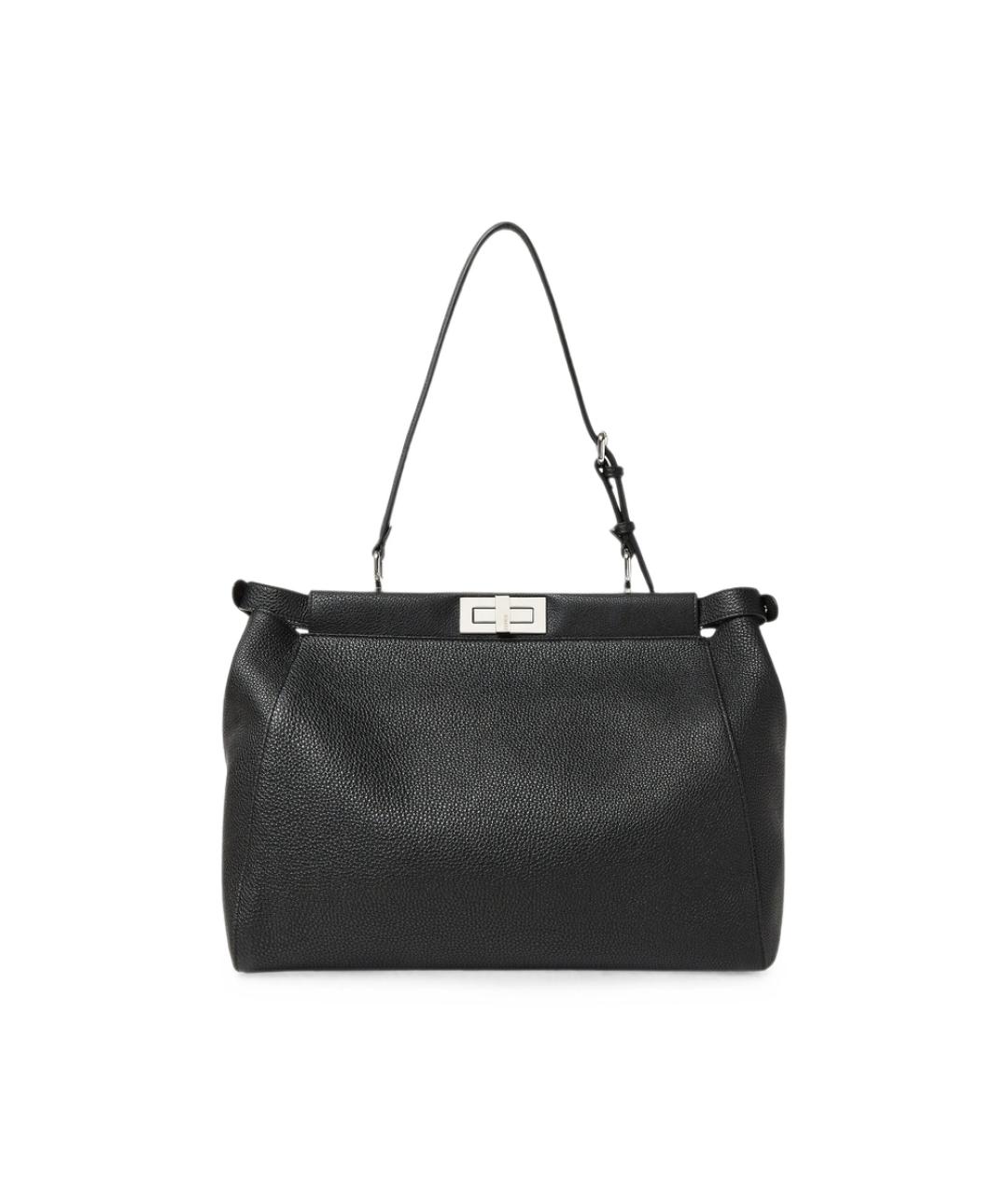 FENDI Черная кожаная сумка тоут, фото 4