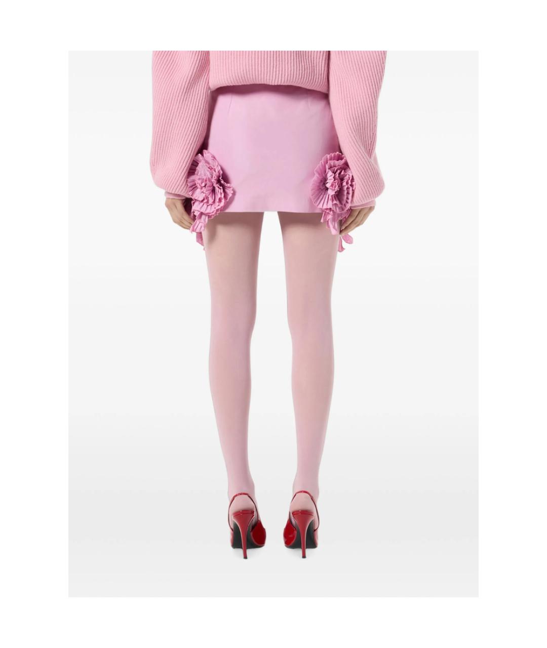 BLUMARINE Розовая полиэстеровая юбка мини, фото 3