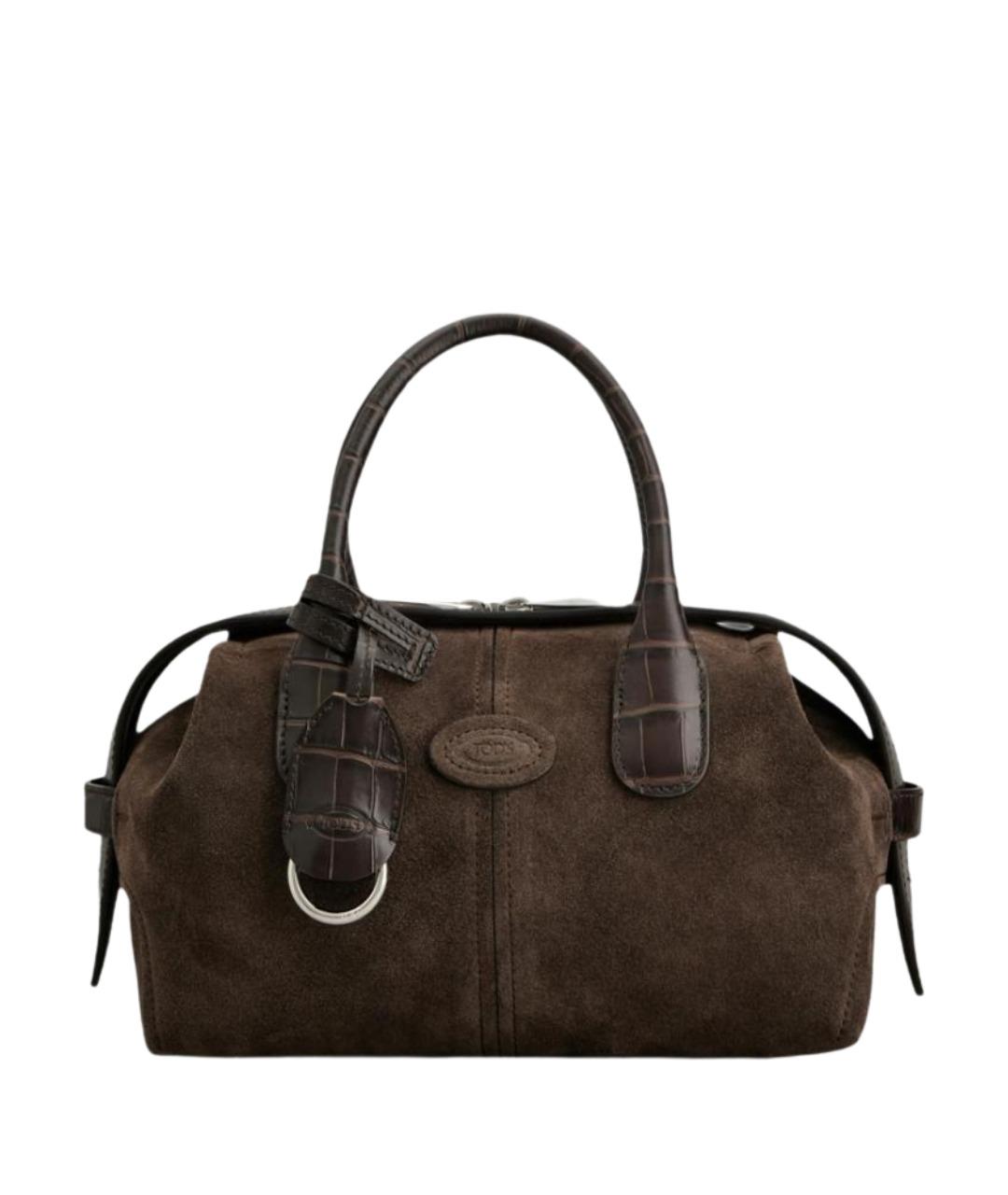 TOD'S Коричневая замшевая сумка тоут, фото 1
