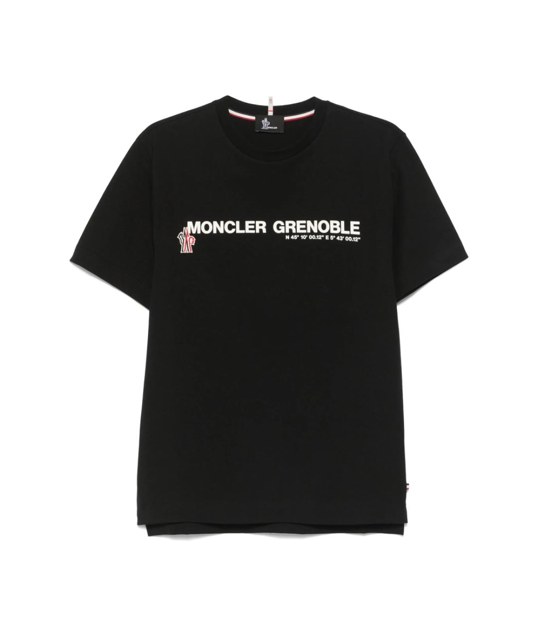 MONCLER GRENOBLE Черная хлопковая футболка, фото 1