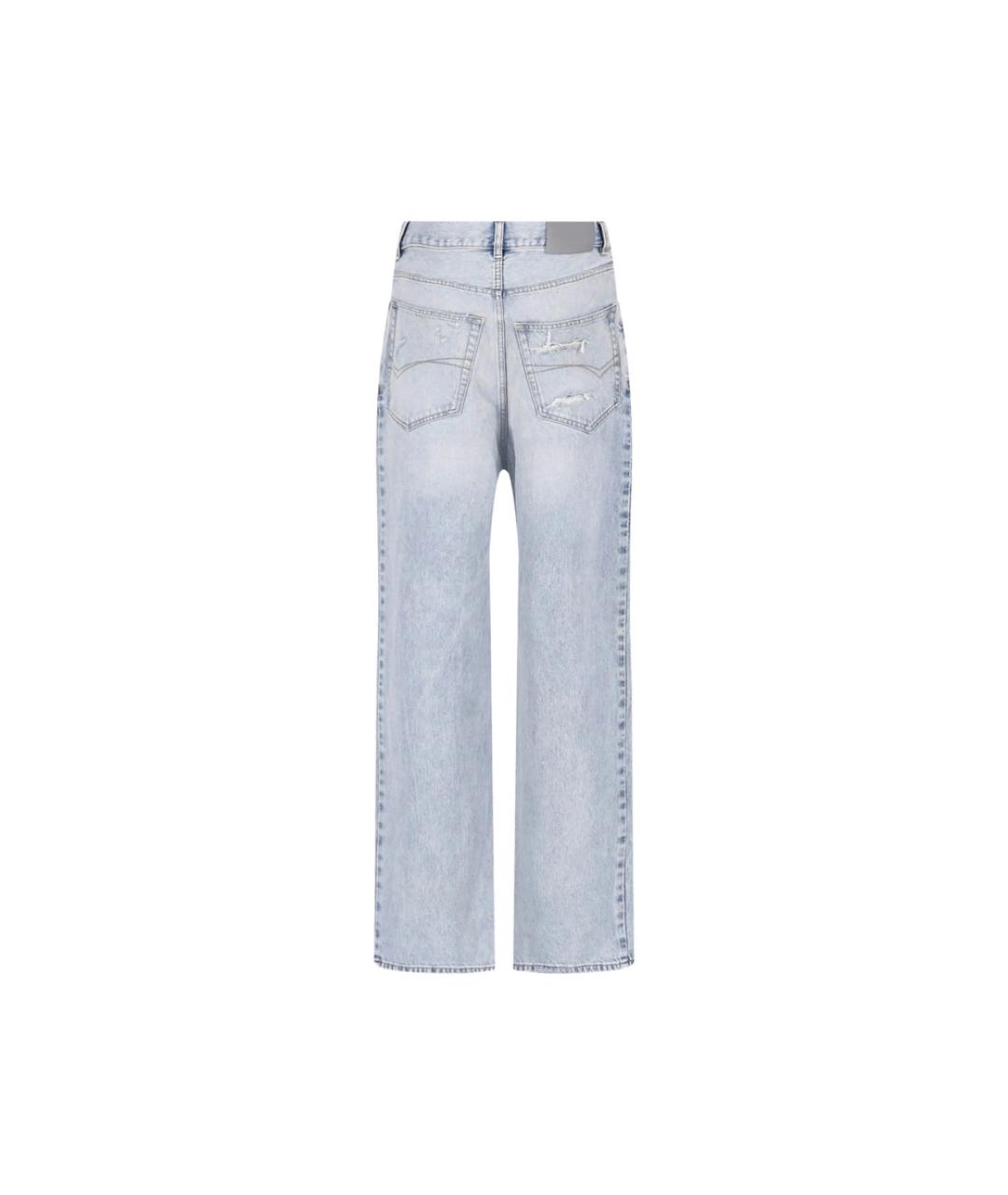 BALENCIAGA Голубые хлопковые прямые джинсы, фото 2