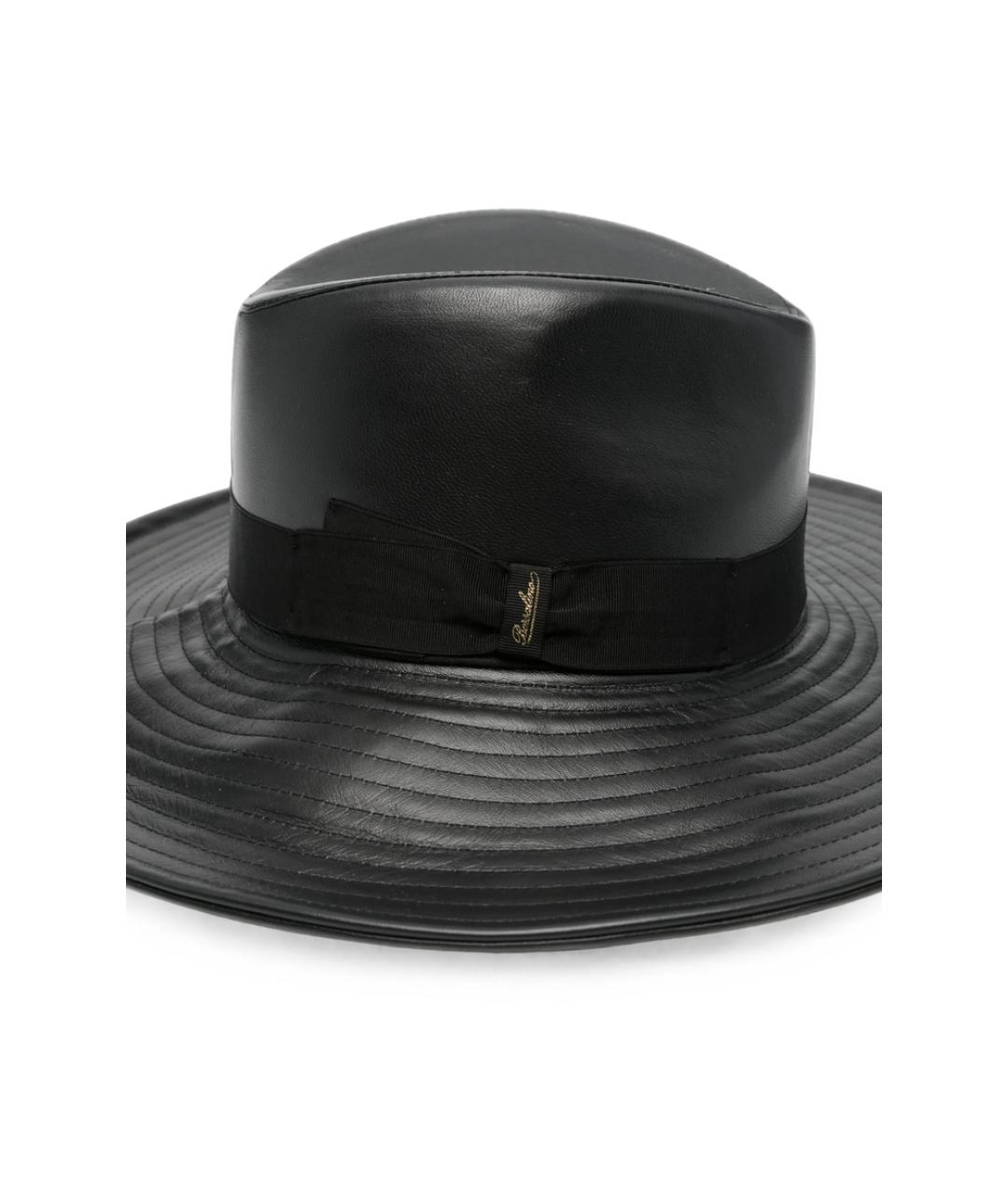 BORSALINO Черная кожаная шляпа, фото 2