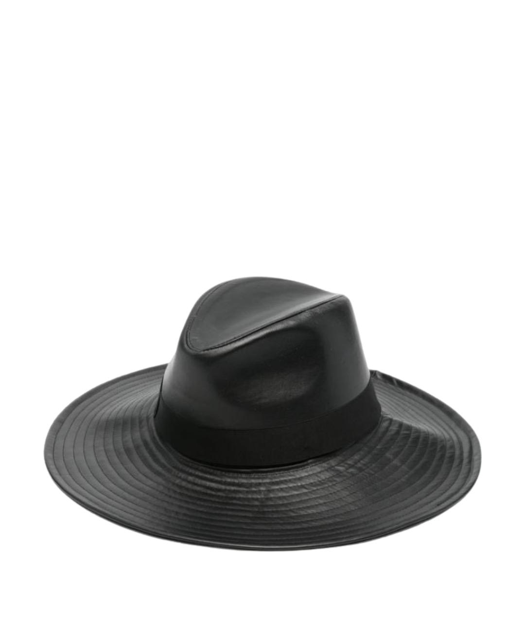 BORSALINO Черная кожаная шляпа, фото 1