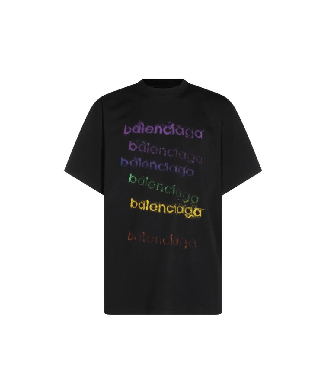 BALENCIAGA Черная хлопковая футболка, фото 1