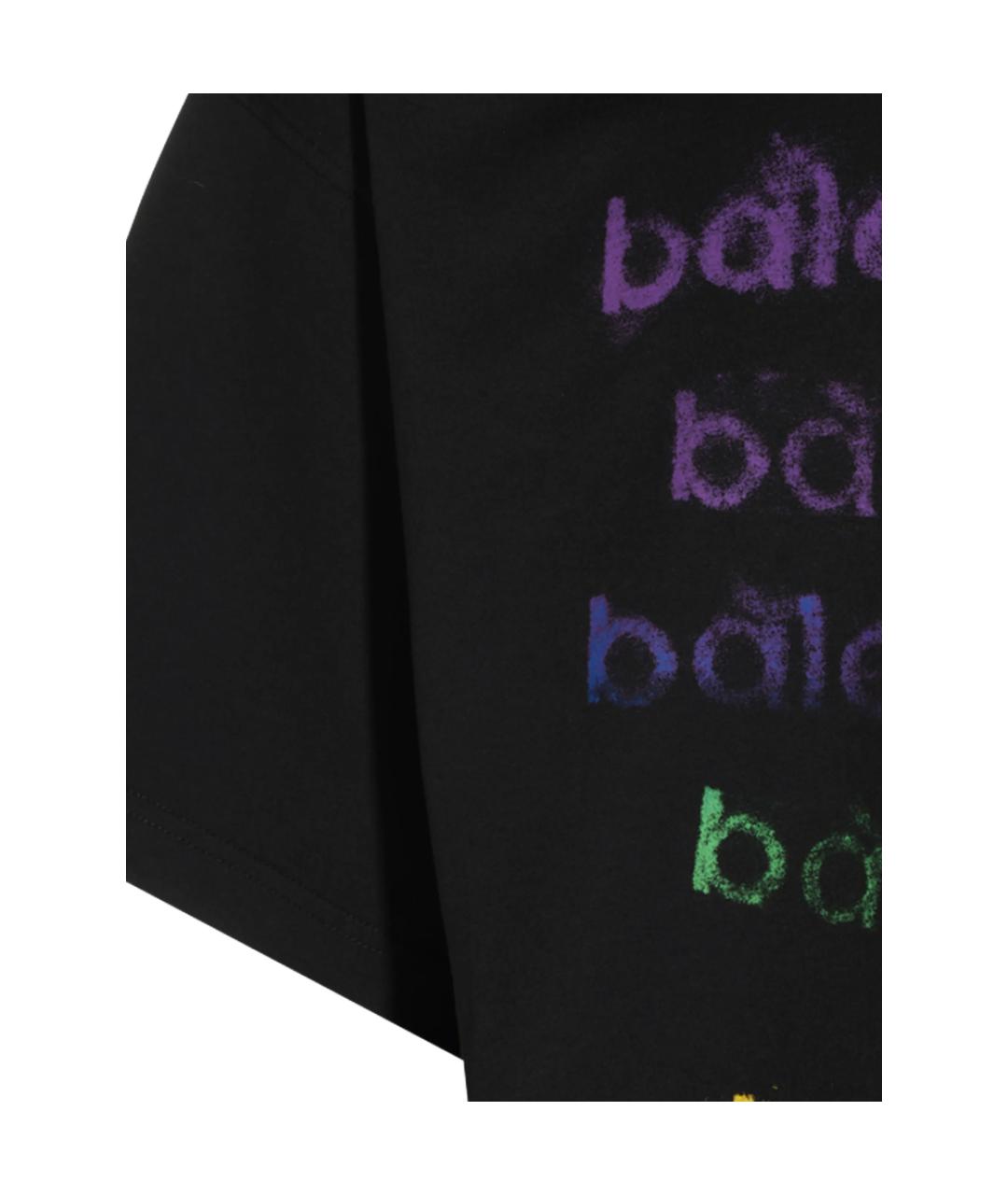 BALENCIAGA Черная хлопковая футболка, фото 2