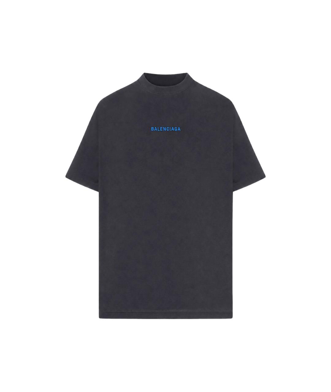 BALENCIAGA Черная хлопковая футболка, фото 1