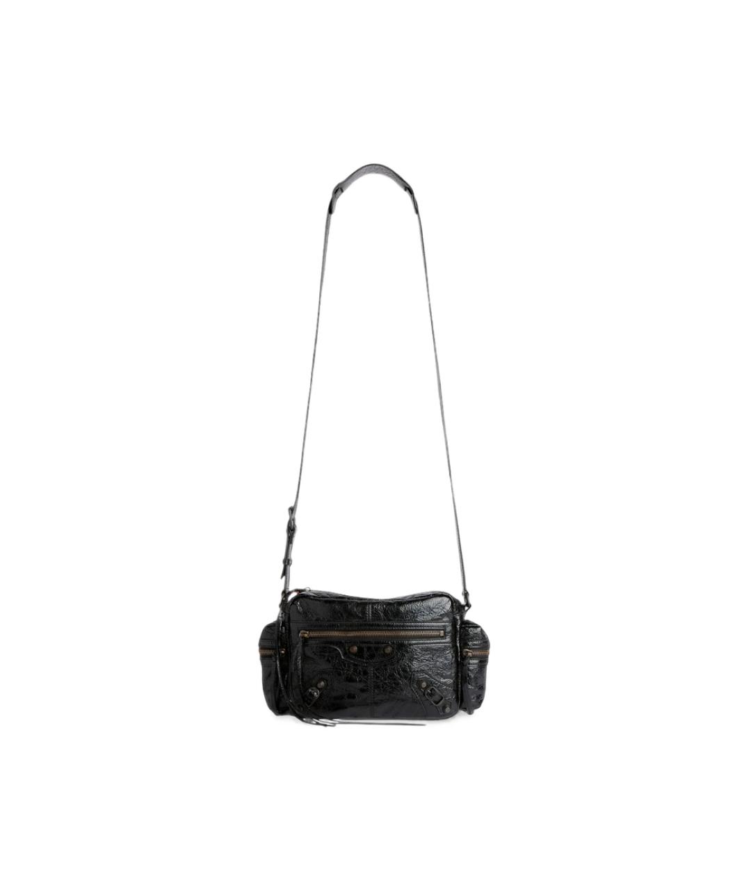 BALENCIAGA Черная кожаная сумка на плечо, фото 6