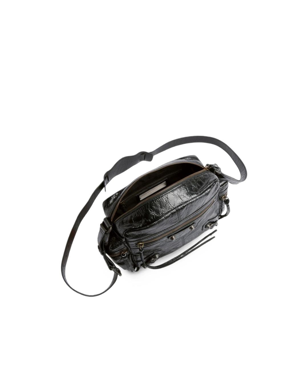 BALENCIAGA Черная кожаная сумка на плечо, фото 2