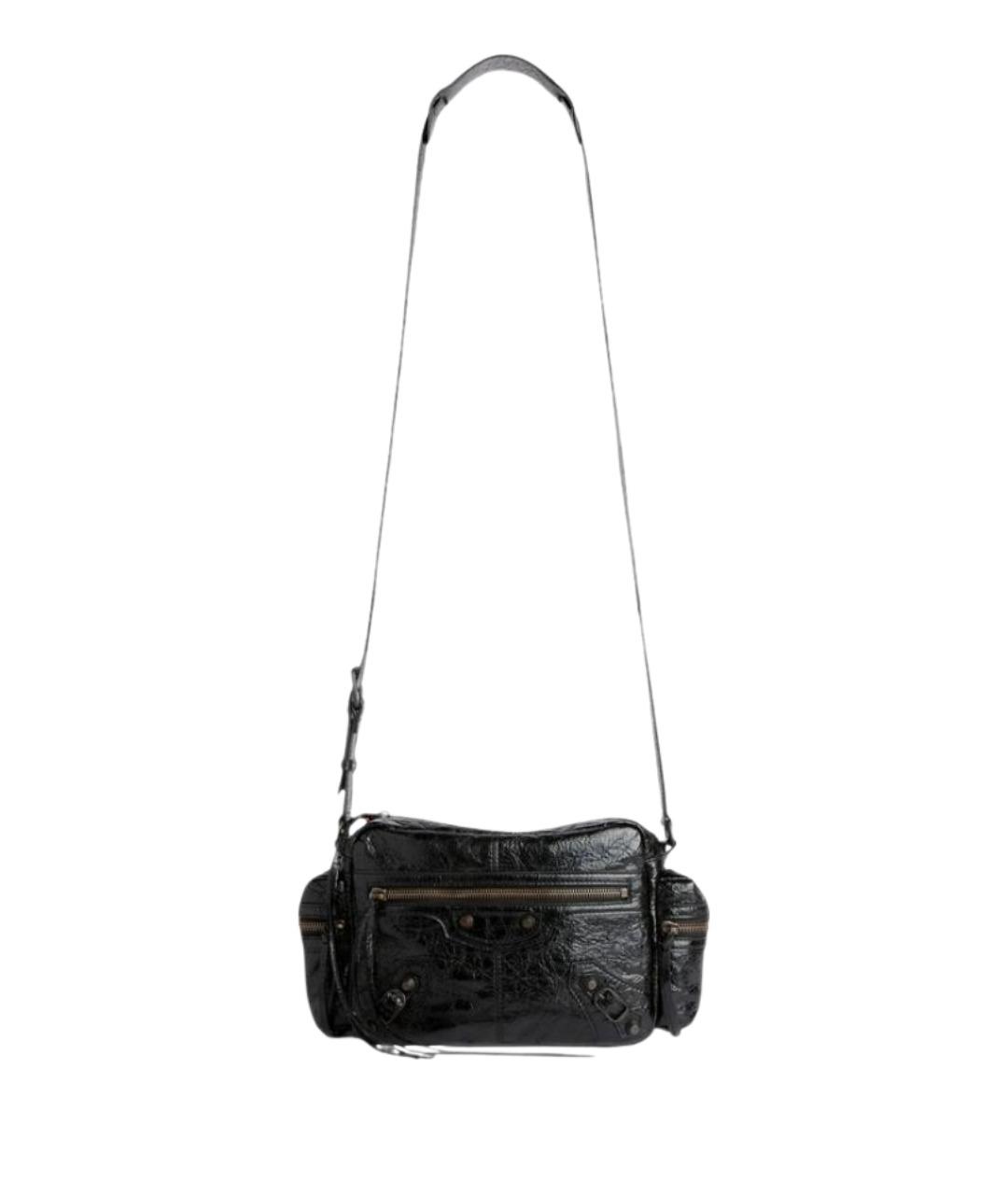 BALENCIAGA Черная кожаная сумка на плечо, фото 1